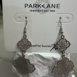 Park Lane Women’s Moana Silver Tone Filigree Double Drop Earrings